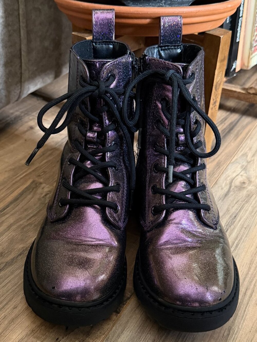 Art Class Purple Shimmer Boots Size 1